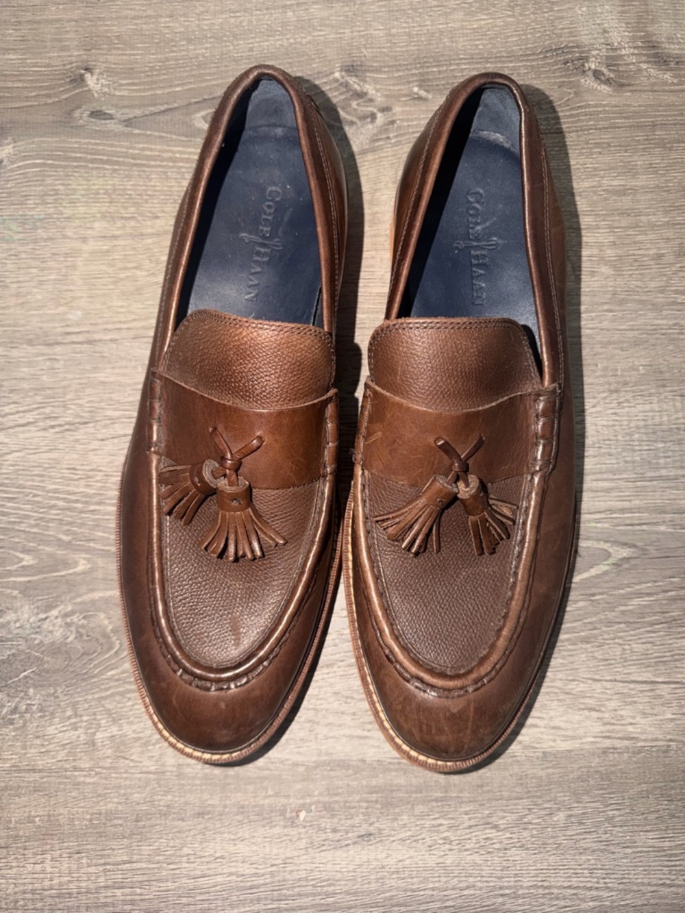 Cole Haan Brown Leather Tassel Loafers